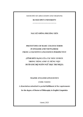 Luận văn thạc sỹ prototypes of basic colour terms in english and vietnamese from a cognitive linguistics perspective