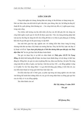 Luận văn thạc sĩ xây dựng công trình lựa chọn kết cấu gia cố khi đào đường hầm qua đứt gãy của thủy điện hủa na