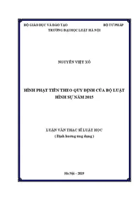 Luận văn thạc sĩ luật học hình phạt tiền theo quy định của bộ luật hình sự năm 2015
