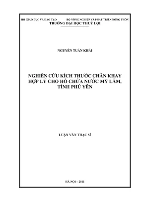 Luận văn thạc sĩ xây dựng công trình thủy nghiên cứu kích thước chân khay hợp lý cho hồ chứa nước mỹ lâm tỉnh phú yên