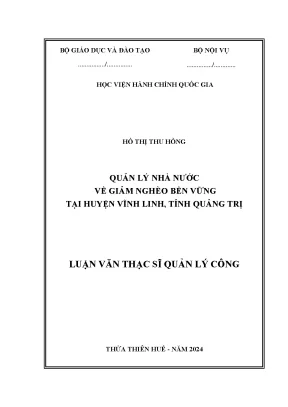 Luận văn thạc sĩ quản lý công quản lý nhà nước về giảm nghèo bền vững tại huyện vĩnh linh tỉnh quảng trị