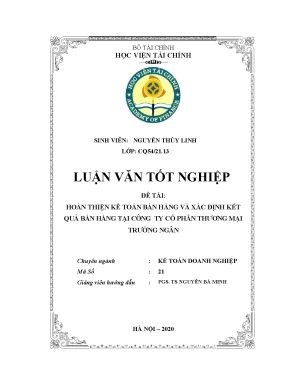 Luận văn kế toán bán hàng và xác định kết quả bán hàng tại công ty cổ phần thương mại trường ngân