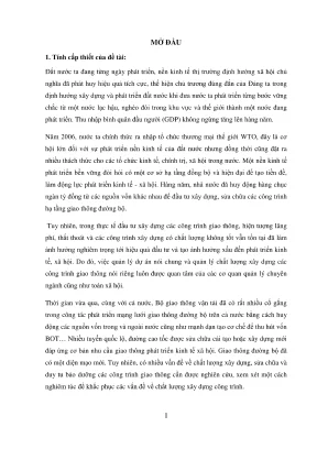 Luận văn thạc sĩ quản lý xây dựng nghiên cứu nâng cao chất lượng xây dựng các công trình sửa chữa đường bộ của công ty cổ phần xdct giao thông 224
