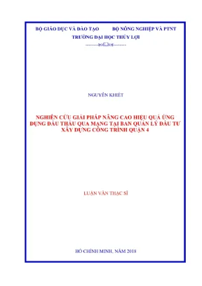 Luận văn thạc sĩ quản lý xây dựng nghiên cứu giải pháp nâng cao hiệu quả ứng dụng đấu thầu qua mạng tại ban quản lý đầu tư xây dựng công trình quận 4