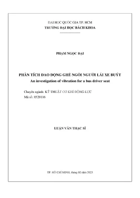 Luận văn thạc sĩ kỹ thuật cơ khí động lực phân tích dao động ghế ngồi người lái xe buýt