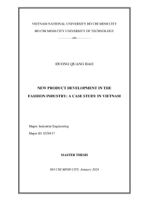 Luận văn thạc sĩ kỹ thuật công nghiệp new product development in the fashion industry a case study in vietnam