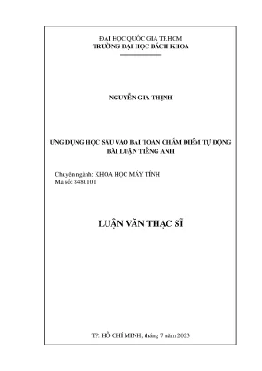 Luận văn thạc sĩ khoa học máy tính ứng dụng học sâu vào bài toán chấm điểm tự động bài luận tiếng anh