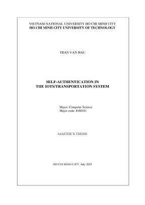 Luận văn thạc sĩ khoa học máy tính selfauthentication in the iotstransportation system