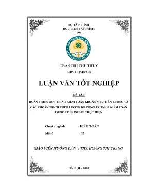 Luận văn hoàn thiện quy trình kiểm toán tiền lương và các khoản trích theo lương trong kiểm toán bctc do công ty tnhh kiểm toán quốc tế unistars thực hiện