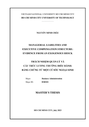 Luận văn thạc sĩ quản trị kinh doanh managerial liabilities and executive compensation structure evidence from an exogenous shock
