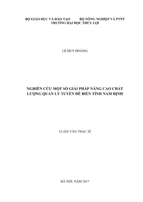 Luận văn thạc sĩ quản lý xây dựng nghiên cứu một số giải pháp nâng cao chất lượng quản lý tuyến đê biển tỉnh nam định