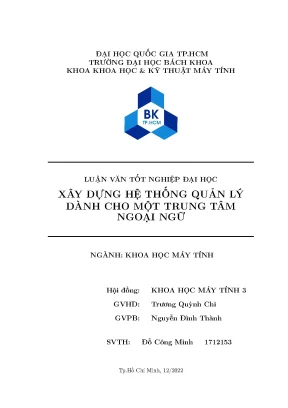 Luận văn tốt nghiệp khoa học máy tính xây dựng hệ thống quản lý dành cho một trung tâm ngoại ngữ