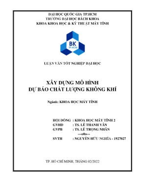 Luận văn thạc sĩ khoa học máy tính xây dựng mô hình dự báo chất lượng không khí