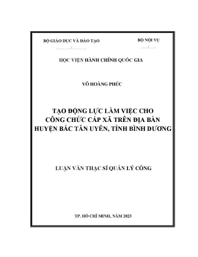 Luận văn thạc sĩ quản lý công tạo động lực làm việc cho công chức cấp xã trên địa bàn huyện bắc tân uyên tỉnh bình dương