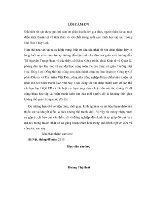 Luận văn thạc sĩ quản lý xây dựng nghiên cứu đề xuất một số giải pháp nâng cao năng lực quản lý chi phí sản xuất trong hoạt động xây dựng tại công ty cổ phần đầu tư và phát triển việt đức