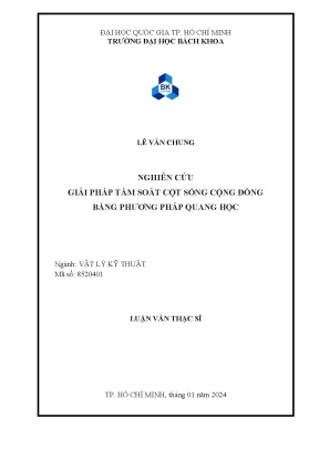 Luận văn thạc sĩ vật lý kỹ thuật nghiên cứu giải pháp tầm soát cột sống cộng đồng bằng phương pháp quang học