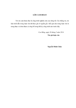 Luận văn thạc sĩ kinh tế tài nguyên thiên nhiên và môi trường một số giải pháp tăng cường công tác quản lí chất lượng các dự án đầu tư xây dựng công trình thủy lợi trên địa bàn tỉnh cao bằng