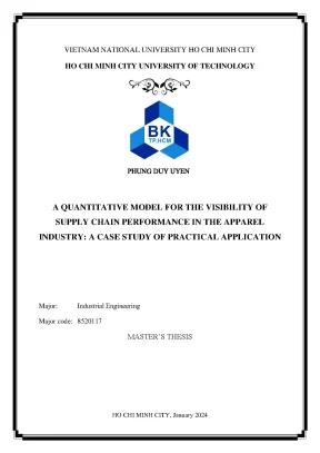 Luận văn thạc sĩ kỹ thuật công nghiệp a quantitative model for the visibility of supply chain performance in the apparel industry a case study of practical application