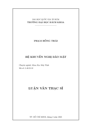Luận văn thạc sĩ khoa học máy tính hệ khuyến nghị bảo mật