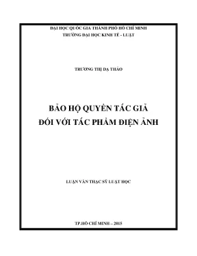 Luận văn thạc sĩ bảo hộ quyền tác giả đối với tác phẩm điện ảnh