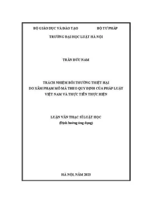 Luận văn thạc sĩ luật học trách nhiệm bồi thường thiệt hại do xâm phạm mồ mả theo quy định của pháp luật việt nam và thực tiễn thực hiện