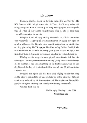 Luận văn thạc sĩ kinh tế tài nguyên thiên nhiên và môi trường xây dựng chiến lược kinh doanh cho công ty tnhh một thành viên nước khoáng quang hanh đến năm 2020