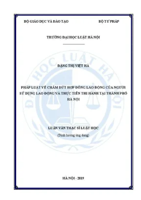 Luận văn thạc sĩ luật học pháp luật về chấm dứt hợp đồng lao động của người sử dụng lao động và thực tiễn thi hành tại thành phố hà nội