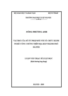 Luận văn thạc sĩ luật học vai trò của sở tư pháp đối với tổ chức hành nghề công chứng trên địa bàn thành phố hà nội