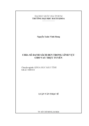 Luận văn thạc sĩ khoa học máy tính chia sẻ danh sách đen trong lĩnh vực cho vay trực tuyến