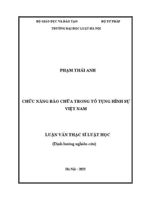 Luận văn thạc sĩ luật học chức năng bào chữa trong tố tụng hình sự việt nam