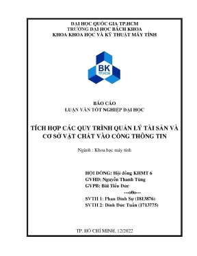 Luận văn tốt nghiệp khoa học máy tính tích hợp các quy trình quản lý tài sản và cơ sở vật chất vào cổng thông tin