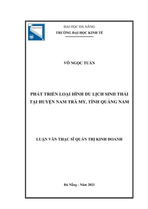 Luận văn thạc sĩ quản trị kinh doanh phát triển loại hình du lịch sinh thái tại huyện nam trà my tỉnh quảng nam