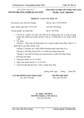 Luận văn thạc sĩ ngành kỹ thuật điện nghiên cứu tính toán thiết kế hệ thống giám sát và quản lý năng lượng điện thông qua mạng internet công ty cổ phần đầu tư xây dựng thành vinh