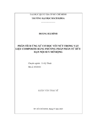 Luận văn thạc sĩ cơ kỹ thuật phân tích ứng xử cơ học vết nứt trong vật liệu composite bằng phương pháp phần tử hữu hạn nội suy mở rộng