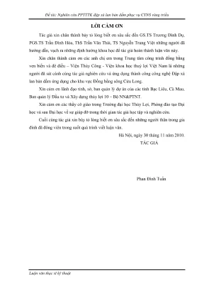 Luận văn thạc sĩ công trình nghiên cứu phương pháp tính toán thiết kế đập xà lan bản dầm phục vụ xây dựng công trình ngăn sông vùng triều