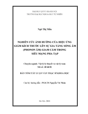 Luận văn thạc sĩ khoa học nghiên cứu ảnh hưởng của hiệu ứng giảm kích thước lên sự gia tăng sóng âm phonon âm giam cầm trong siêu mạng pha tạp