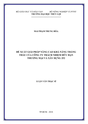 Luận văn thạc sĩ quản lý xây dựng đề xuất giải pháp nâng cao khả năng thắng thầu của công ty trách nhiệm hữu hạn thương mại và xây dựng 252