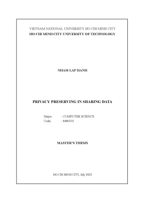 Luận văn thạc sĩ khoa học máy tính privacy preserving in sharing data