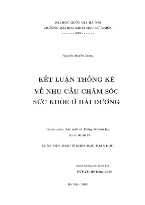 Luận văn thạc sĩ khoa học kết luận thống kê về nhu cầu chăm sóc sức khỏe ở hải dương