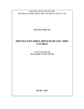 Luận văn thạc sĩ văn học thơ nguyễn khoa điềm dưới góc nhìn văn hóa