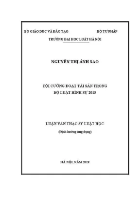 Luận văn thạc sĩ luật học tội cưỡng đoạt tài sản trong bộ luật hình sự 2015