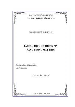 Luận văn thạc sĩ kỹ thuật điện tái cấu trúc hệ thống pin năng lượng mặt trời