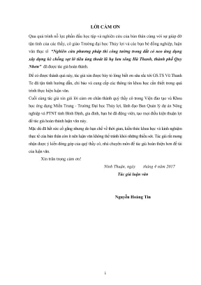 Luận văn thạc sĩ xây dựng công trình thủy nghiên cứu phương pháp thi công tường trong đất có neo ứng dụng xây dựng kè chống sạt lở tiêu úng thoát lũ hạ lưu sông hà thanh thành phố quy nhơn