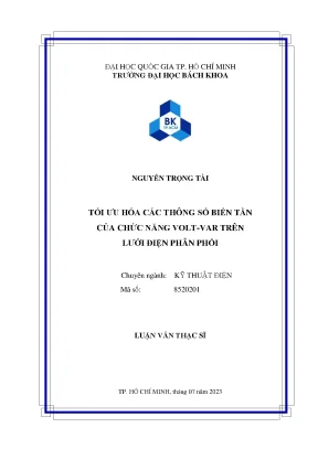 Luận văn thạc sĩ kỹ thuật điện tối ưu hóa các thông số biến tần của chức năng voltvar trên lưới điện phân phối
