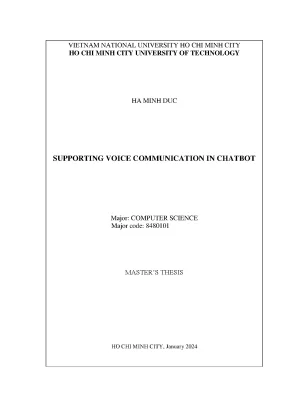 Luận văn thạc sĩ khoa học máy tính supporting voice communication in chatbot