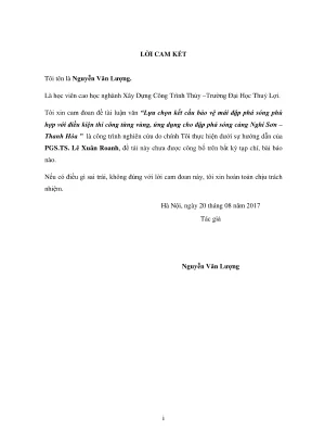Luận văn thạc sĩ xây dựng công trình thủy lựa chọn kết cấu bảo vệ mái đập phá sóng phù hợp với điều kiện thi công từng vùng ứng dụng cho đập phá sóng cảng nghi sơn thanh hóa