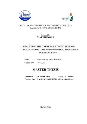 Luận văn thạc sĩ analyzing the causes of strong seepage on xahuong dam and proposing solutions for handling