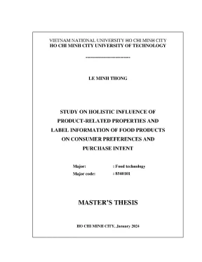 Luận văn thạc sĩ study on holistic influence of productrelated properties and label information of food products on consumer preferences and purchase intent