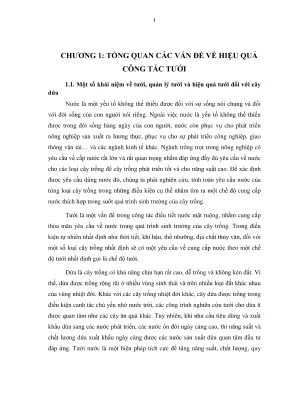 Luận văn thạc sĩ kinh tế tài nguyên thiên nhiên và môi trường nghiên cứu đề xuất các giải pháp nâng cao hiệu quả tưới vùng nguyên liệu dứa đồng giao thị xã tam điệp tỉnh ninh bình