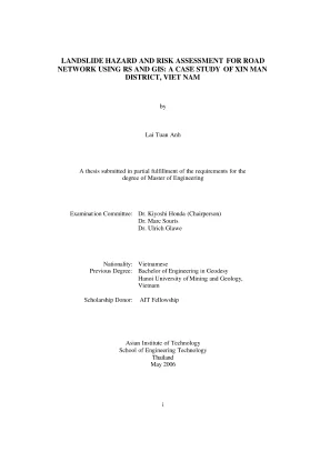Luận văn thạc sĩ landslide hazard and risk assessment for road network using rs and gis a case study of xin man district vietnam